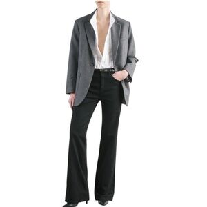 NEW NILI LOTAN GAEL BOYFRIEND JACKET HEATHER GREY $1355 Oversized Blazer Wool